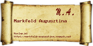 Markfeld Augusztina névjegykártya